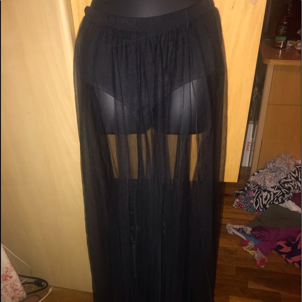 Skirt bathing suit bottom with long cover up - Picture 3 of 6